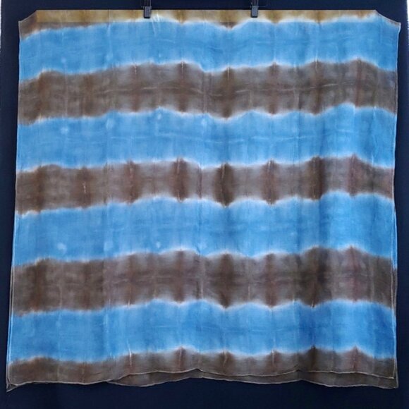 Steve Madden Scarf Sample in Tie Dye Blue&Brown - NWT - Picture 4 of 6